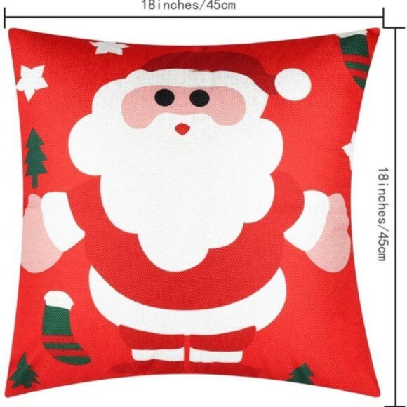 Decorative Holiday Thro Pillow Covers | Set of 4 | 18"x18" | Cotton Linen Blend - Picture 3 of 9